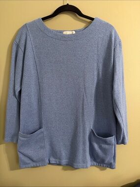 Christopher & Banks Light Blue Knit Crewneck Top